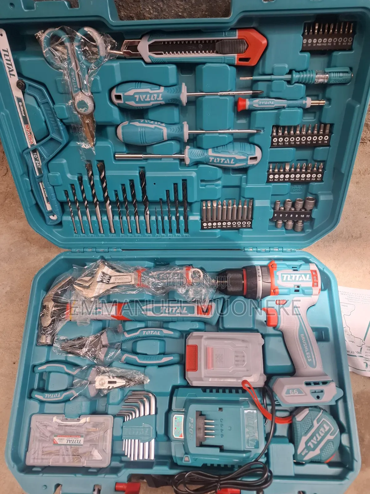 Total Compact Brushless Cordless Impact Drill Set