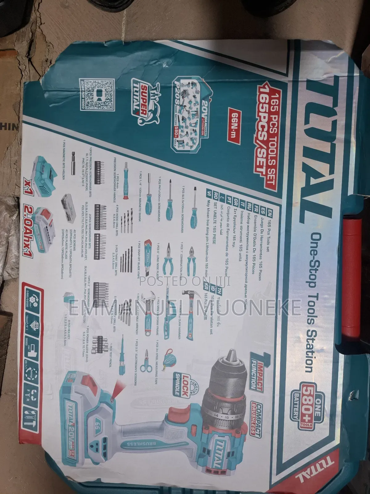 Total Compact Brushless Cordless Impact Drill Set