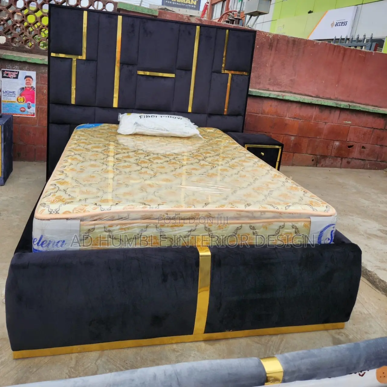 Black Padded Bedframe