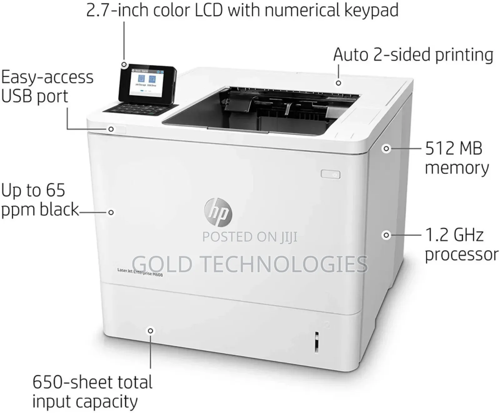 Heavy Duty LaserJet B/W Printer HP M608 Enterprise Monochrom Workgroup
