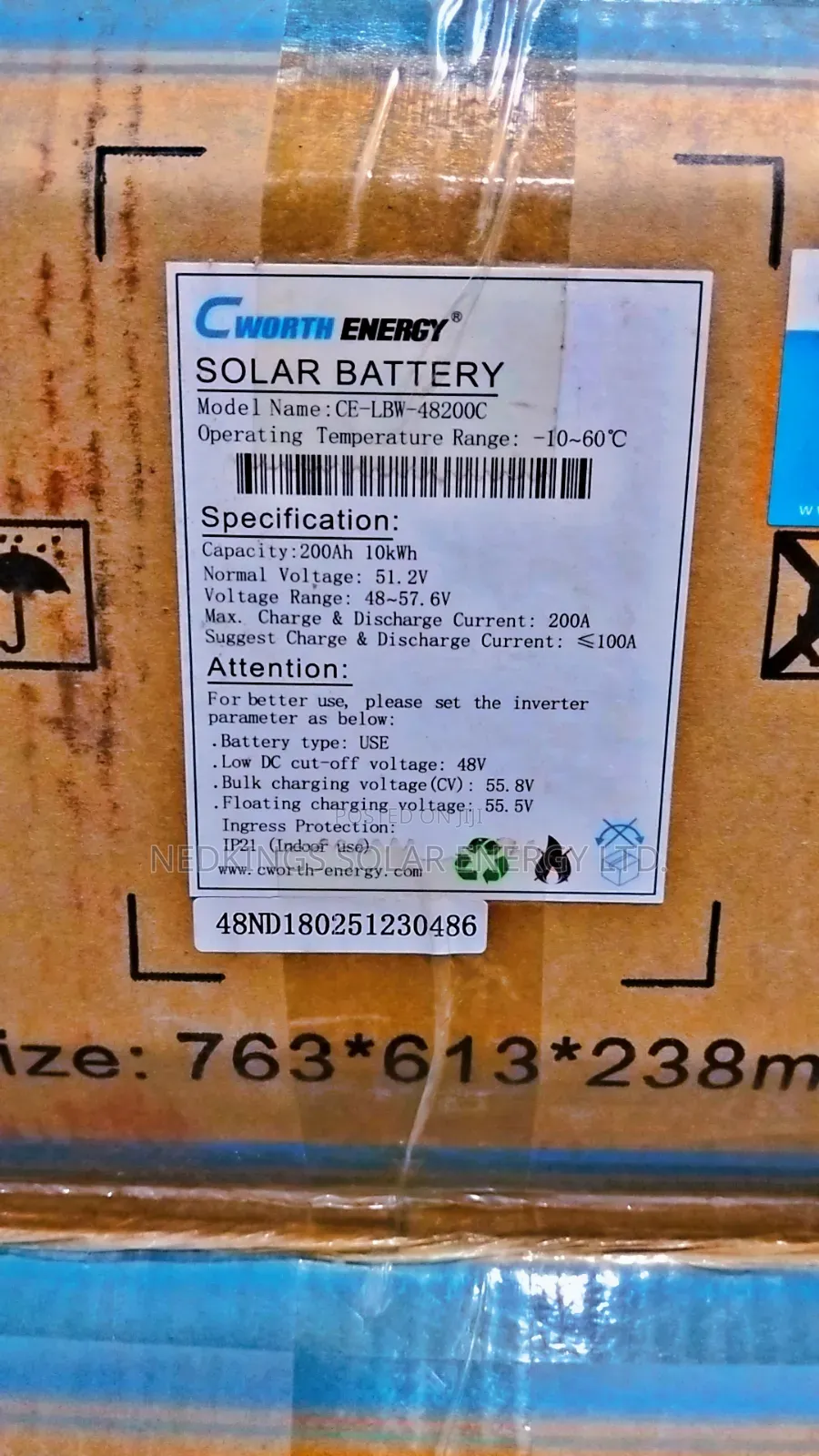 10kwh 51.2v Cworth Lithium Battery