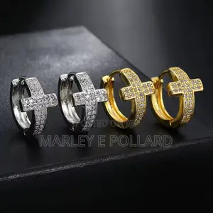 Trendy Unisex Hoops Y2k Silver-Gold Black Earrings