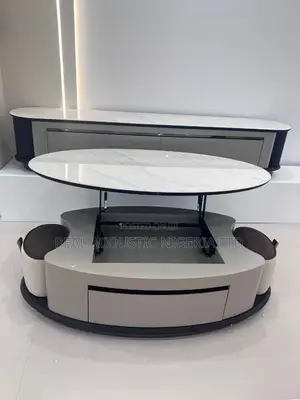 Modern Marble-Top Lift-Top Coffee Table Set