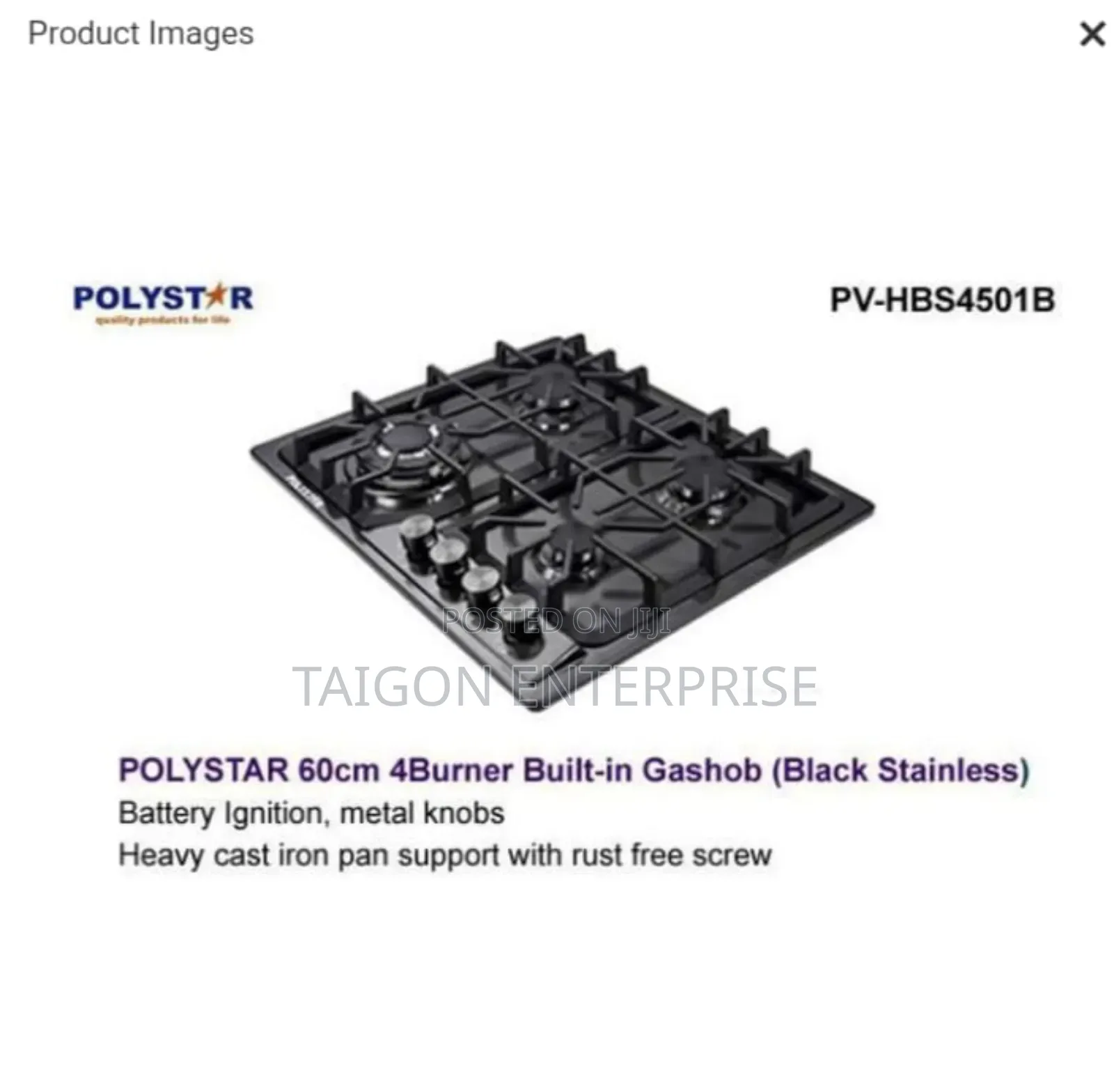 4 Burners Gas Cooker
