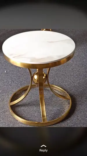 Luxury Gold Marble Round Side Table