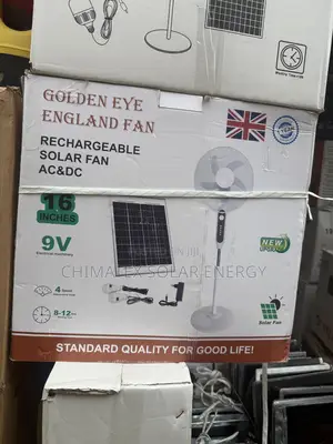 16-Inch Golden Eye England Rechargeable Solar Standing Fan Affordable