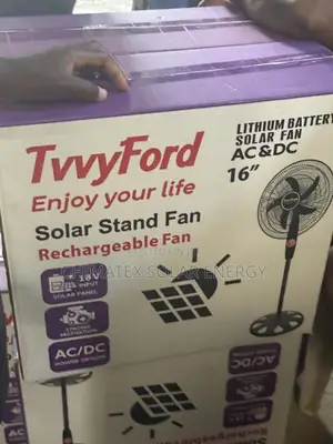 Tvvyford 16-Inch Lithium Battery Solar Standing Fan Affordable
