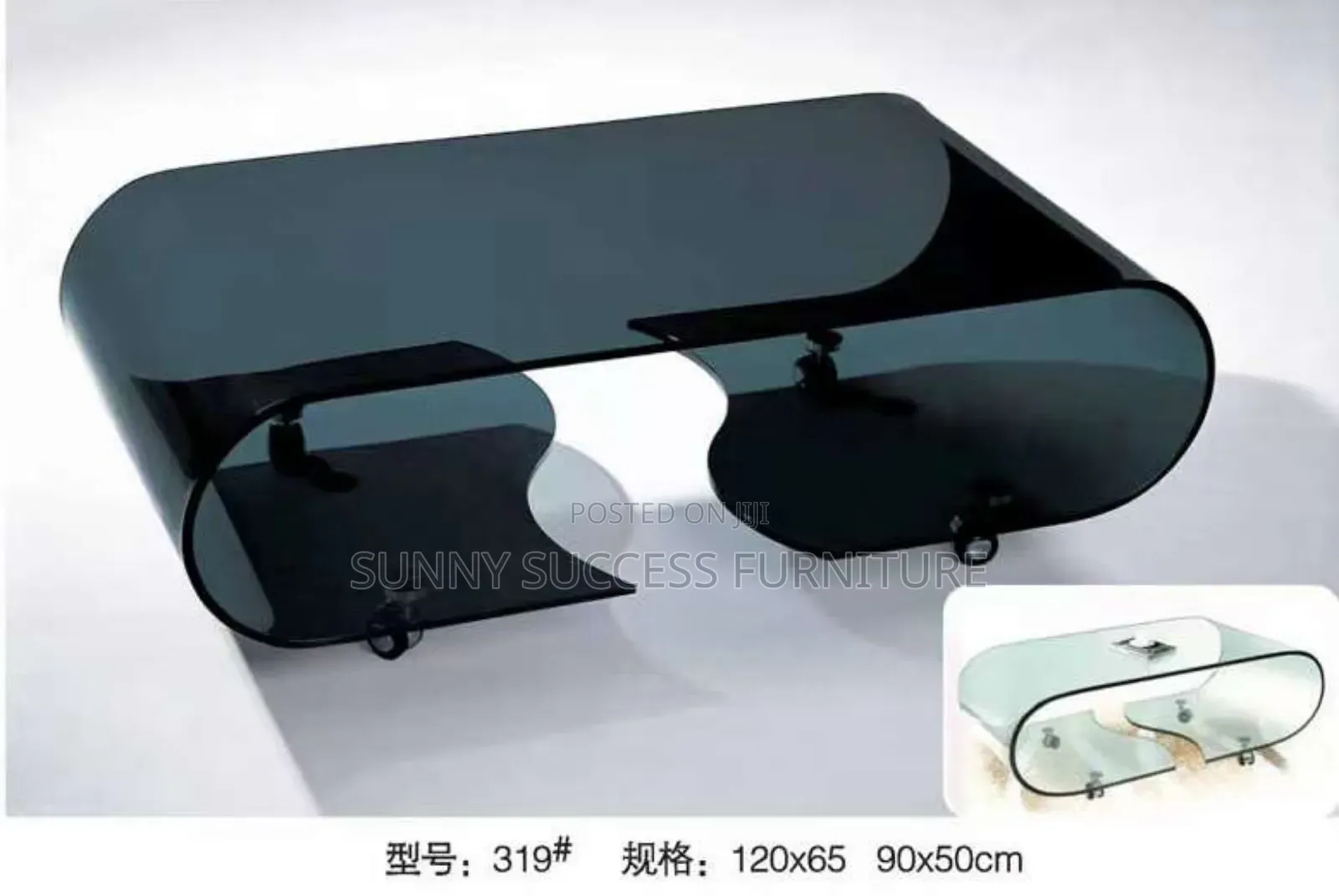 Glass Curve Center Table