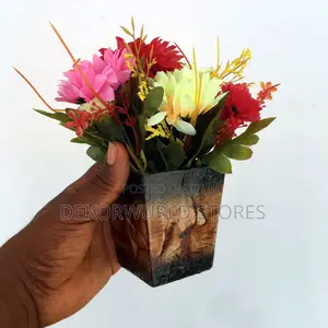 Tiny Wooden Vases With Carnation Flowers