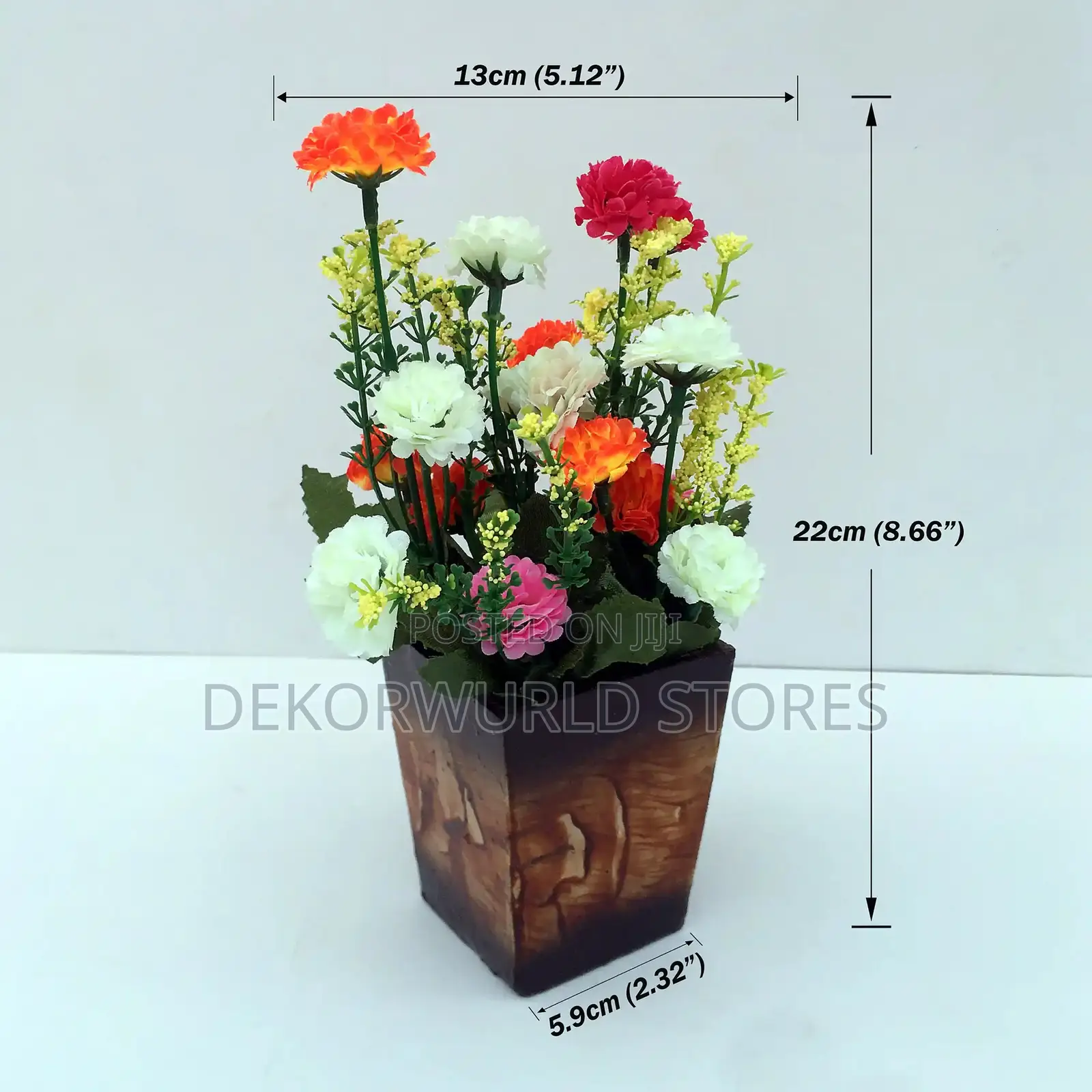 Tiny Wooden Vases With Carnation Flowers