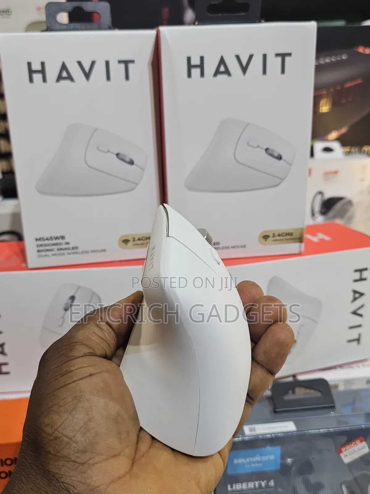 Havit Ms45wb Ergonomic Bluetooth Mouse Bionic Snail Design
