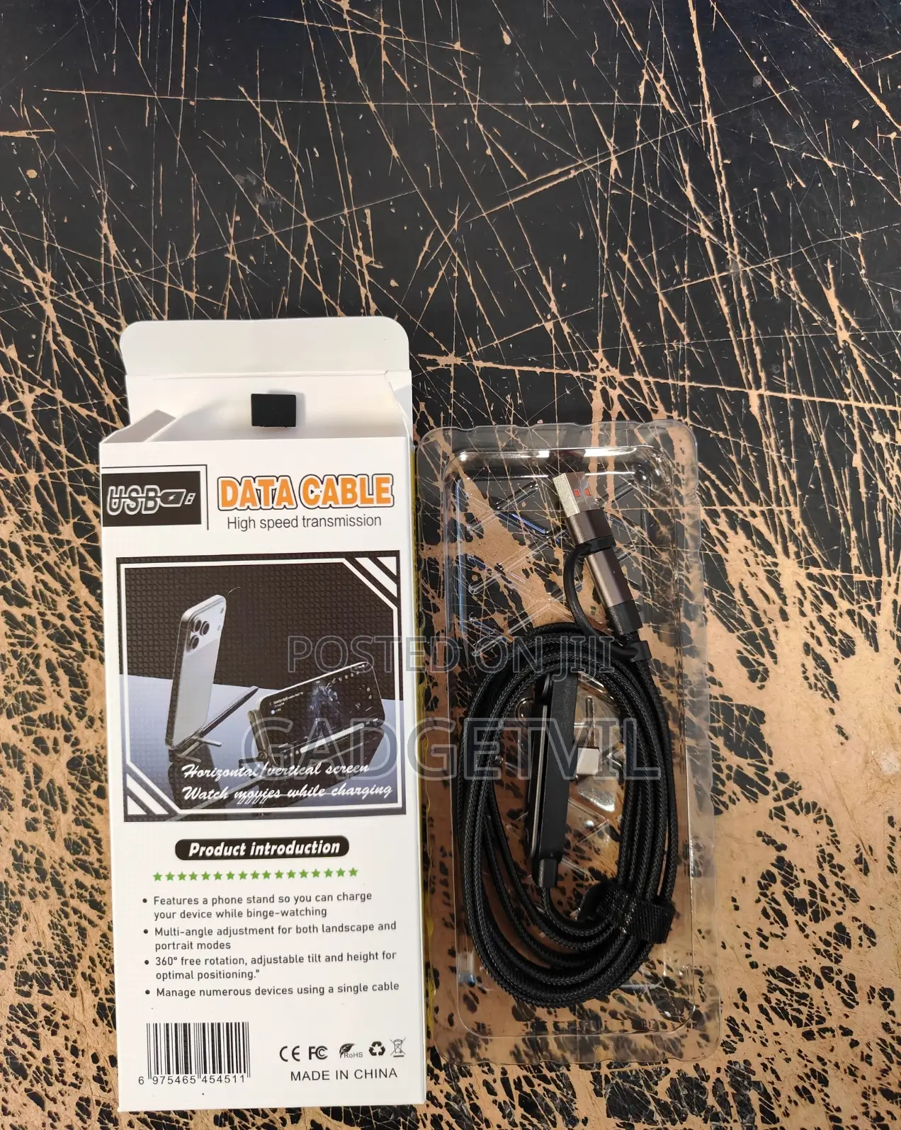240w Foldable Kickstand Braided Type C Cable