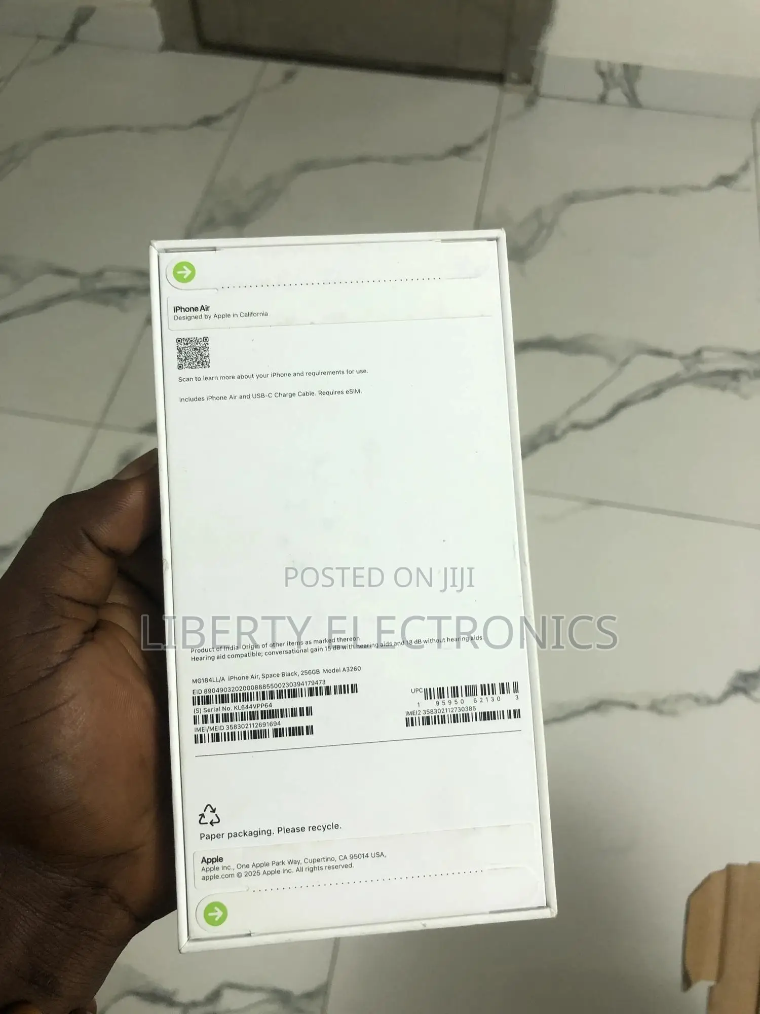 New Apple iPhone Air 256 GB Black