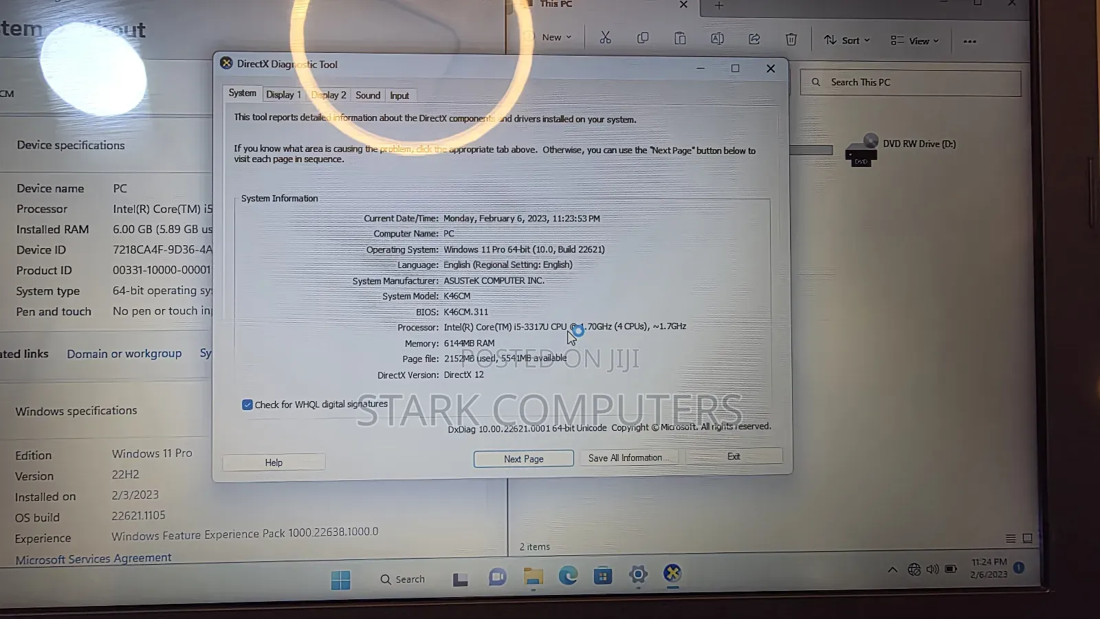 Laptop Asus K46CM 6GB Intel Core i5 HDD 500GB