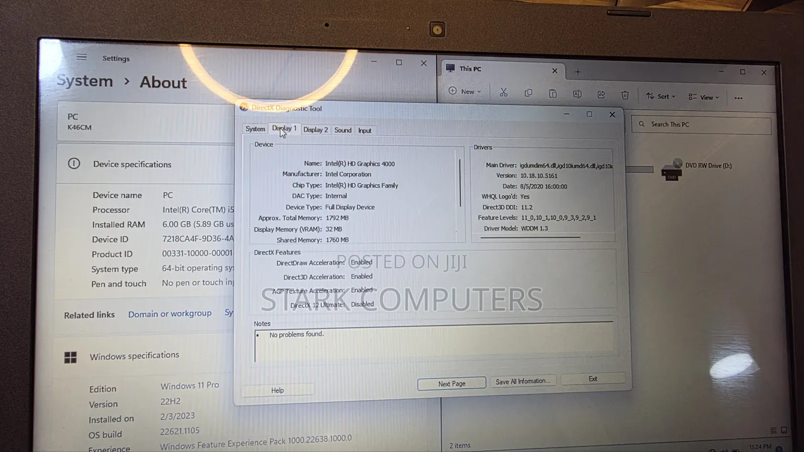 Laptop Asus K46CM 6GB Intel Core i5 HDD 500GB