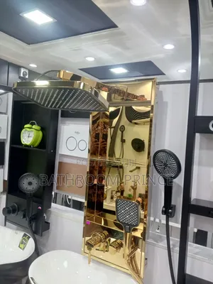 Quality Gold Power Shower With Shelf