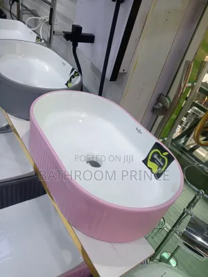 Quality Pink and White Countertop Basin