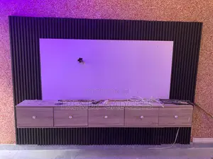 Modern Luxury Tv Console With Led Panel Full Setup