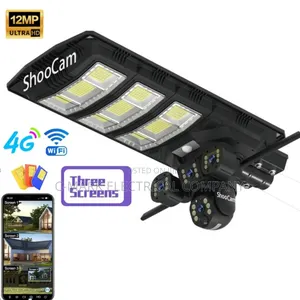 Original 2000watts Solar Street Light With 15mps Security 3 Lens Camer
