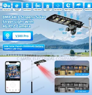 Real 3 Lens 15mp 2 in 1 Outdoor Solar Camera 2000w 4g Sim Card