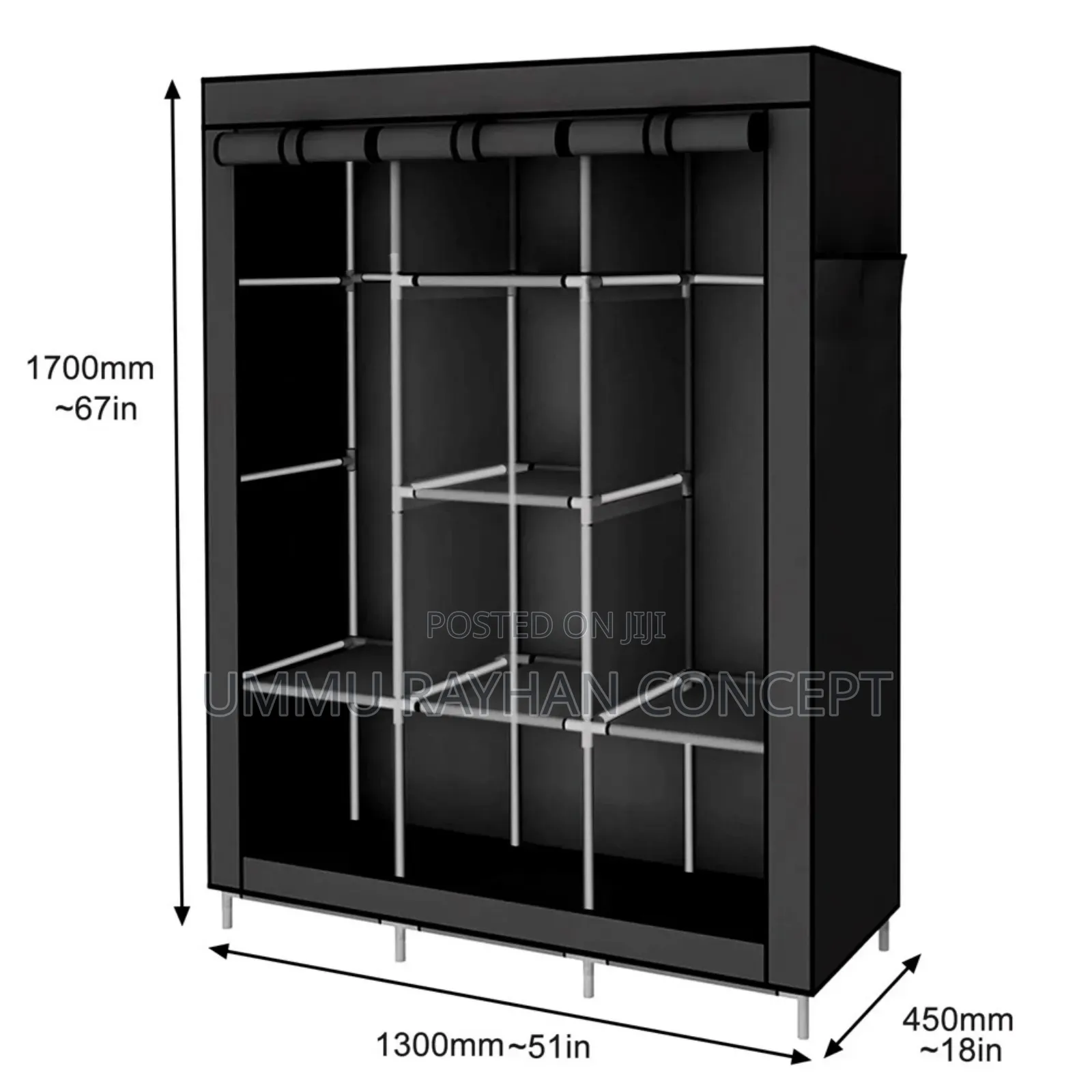Heavy Duty Fabric Canvas Wardrobe