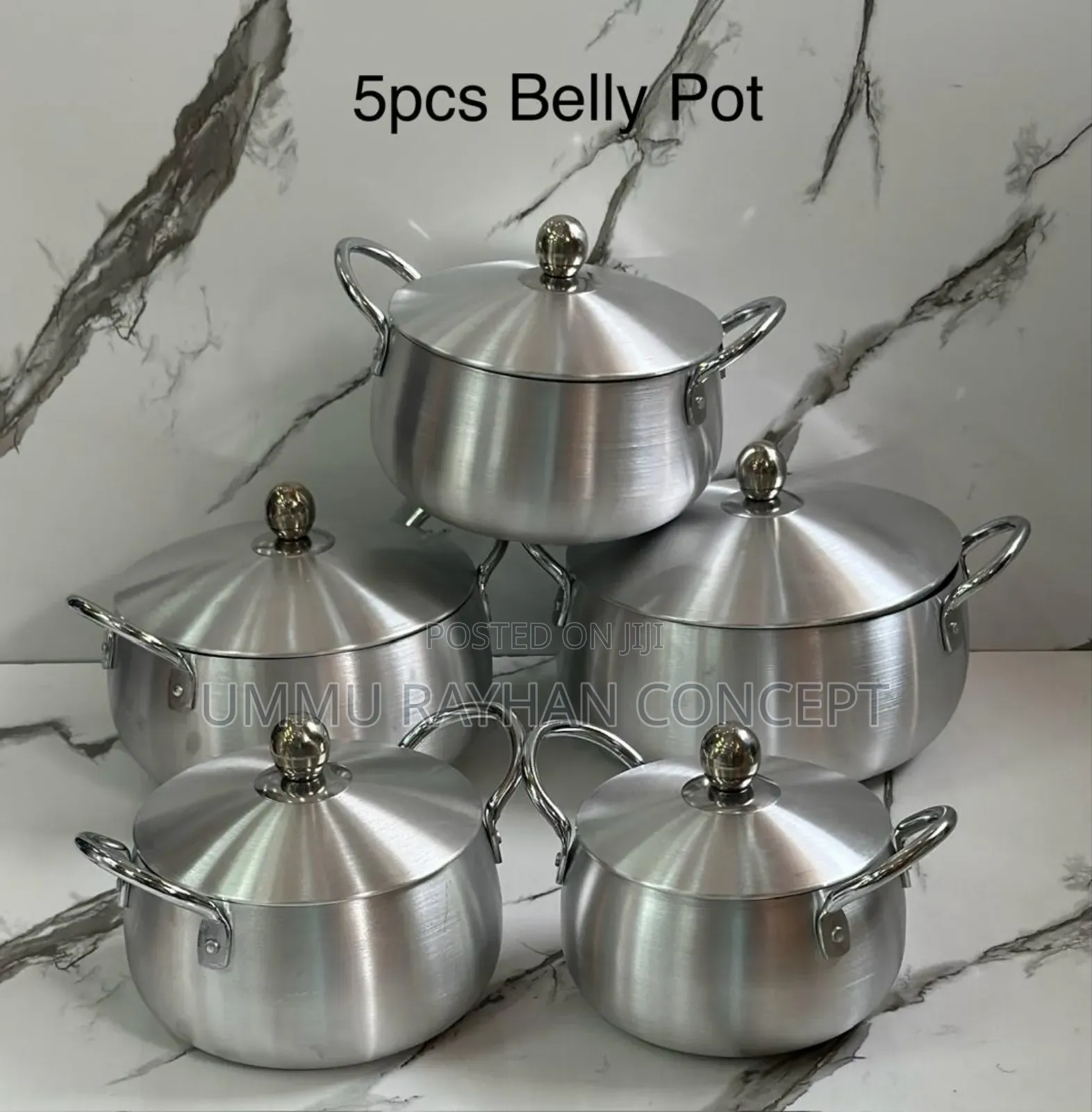 5pcs Belly Shape Quality Aluminium Cookware