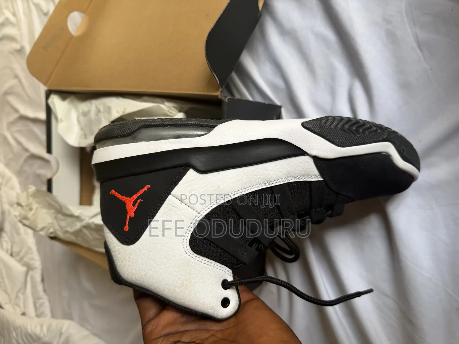 Original Air Jordan Sneaker. Black/White/Red With Box