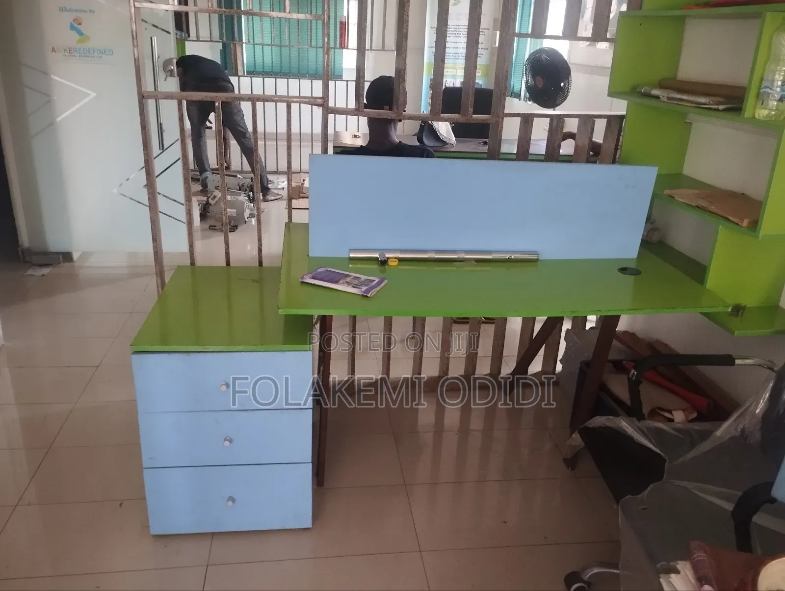 Two Man Work Desk With Two Face Drawer