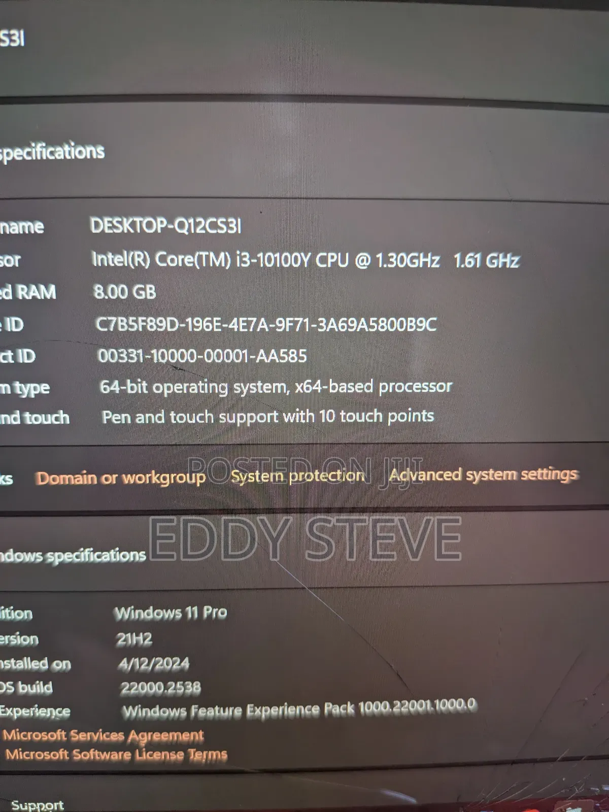 Laptop Microsoft Surface Go 3 8GB Intel Core i3 eMMC 128GB