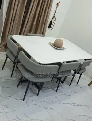 Beautiful Space Saver 6-Seater Marble Dining Set