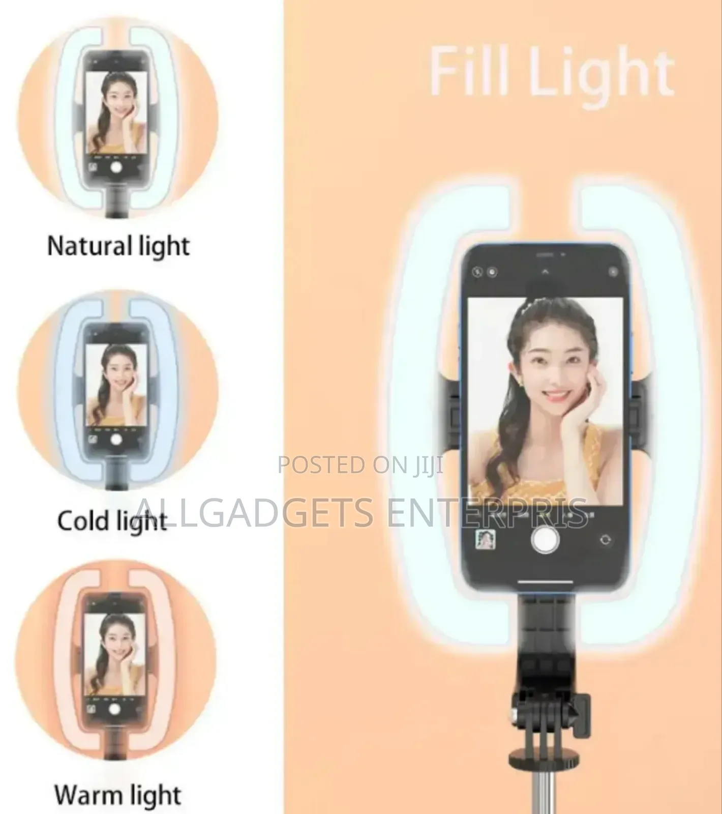 Selfie Stick With Light