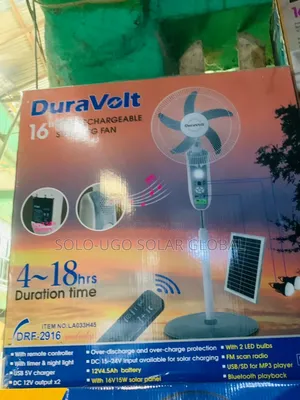 16"Duravolt Rechargeable Standing Fan