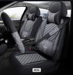 Crown Black and Ash Leather Seat Cover