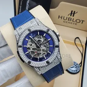 Hublot Quality Luxury Chronograph Genuine Leather Wristwatch