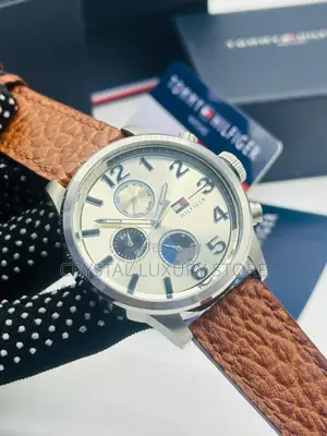Tommy Hilfiger Denim Quality Luxury Men Genuine Leather Wristwatch