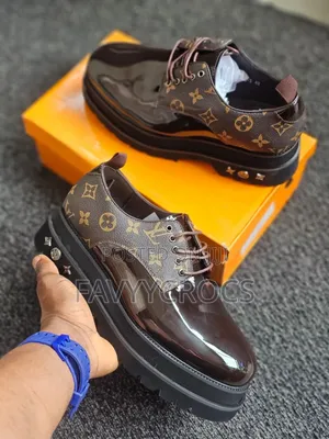 Double Sole Brown Patent Leather Louis Vuttion Shod