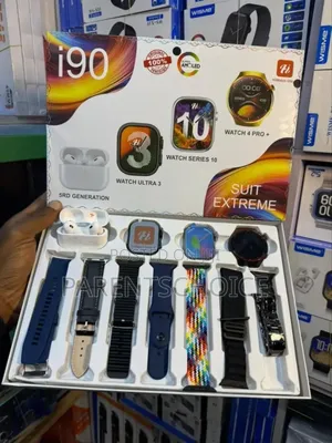 I90 Smartwatch Suite With 7 Straps 3 Watches and Earbuds