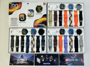 I90 Smartwatch Suite With 7 Straps 3 Watches and Earbuds