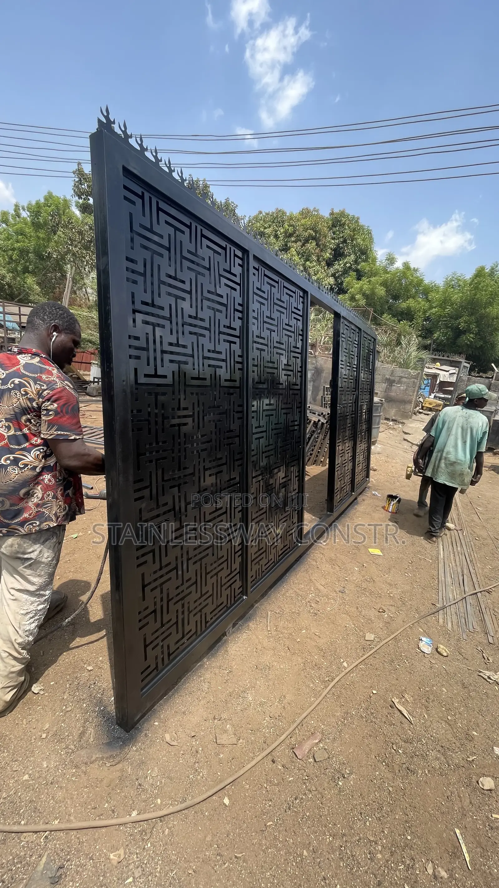 Black Lasercut Sliding/Rolling Gate