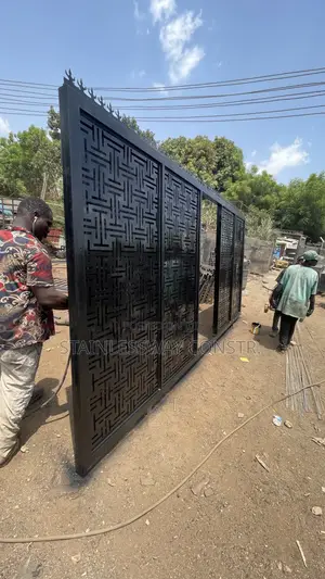 Black Lasercut Sliding/Rolling Gate
