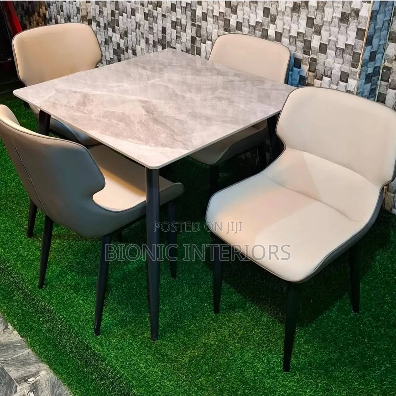 4 Seaters Marble Dining Table Set