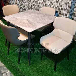 4 Seaters Marble Dining Table Set