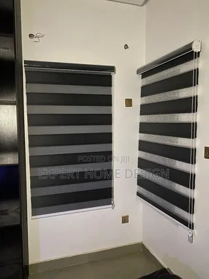 Window Blinds (Grey) Day and Night
