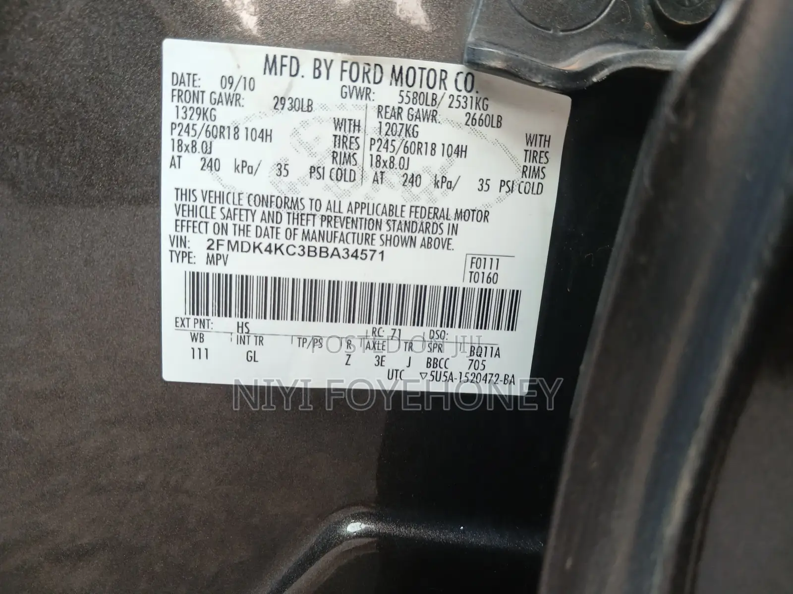 Ford Edge 2011 Gray