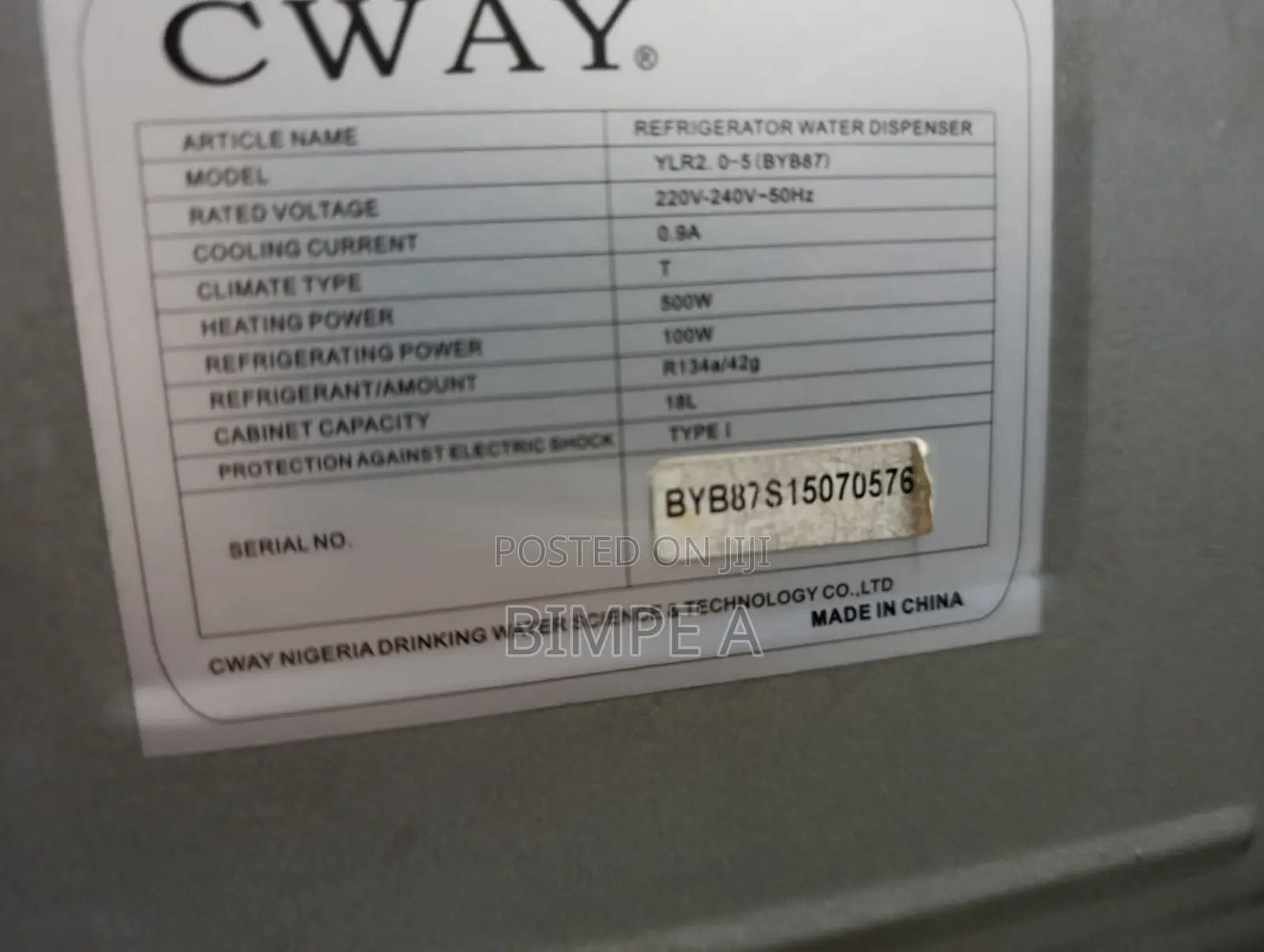Cway Freezer/Refrigerator Water Dispenser