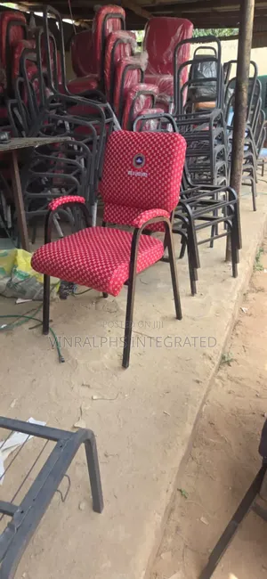 Pattern Red Imperial Chairs With Armrest and Logo