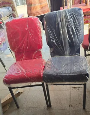 Red and Blue Medium Size Church Chair With Carrying Rack