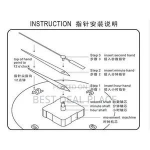 3d Stick on Wall Clock Diy Modern Design Size: 45cmx41cm