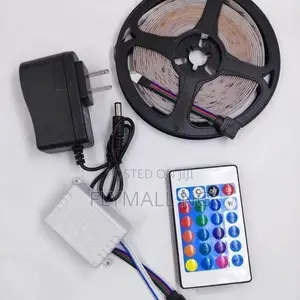 5m Rgb Led Strip Light With Power Adapter Dc 12v 24 Key Ir Remote