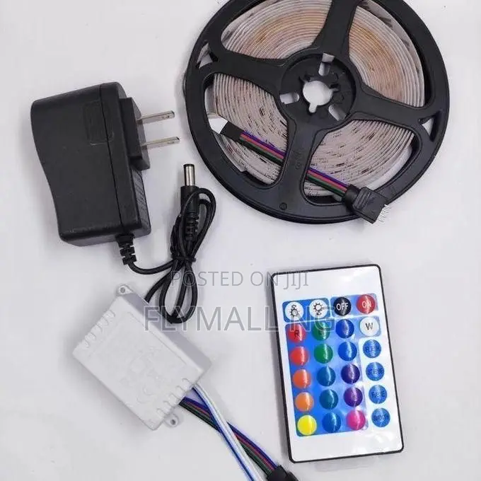 5m Rgb Led Strip Light With Power Adapter Dc 12v 24 Key Ir Remote